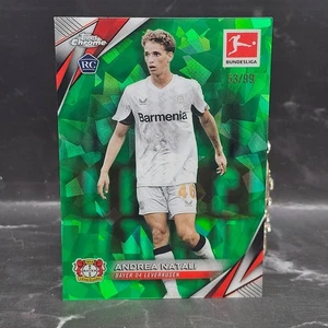 2024-25 Topps Chrome Sapphire Bundesliga Andrea Natali RC Green 53/99 Leverkusen - Picture 1 of 2