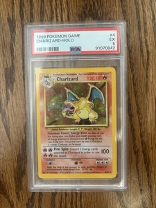 1999 POKEMON BASE SET UNLIMITED #4 CHARIZARD-HOLO PSA 5 - Picture 1 of 2