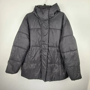 Old Navy Hooded Cocoon Puffer Jacket Damen L schwarz leicht wasserabweisend  - Bild 1 von 10