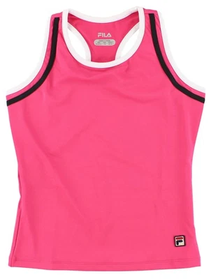 Regata Fila Girls Binding Racerback Rosa M, Cor: Rosa/Branco/Preto - Imagem 1 de 3