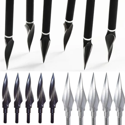 Archery Arrowheads Broadhead Spiral Arrow Points Screw Tips Sport Target Hunting - Image 1 of 4