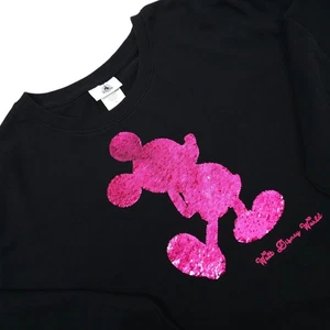 Walt Disney World Mickey Mouse Sweatshirt Damen XL Strick Top Pailletten schwarz pink - Bild 1 von 21