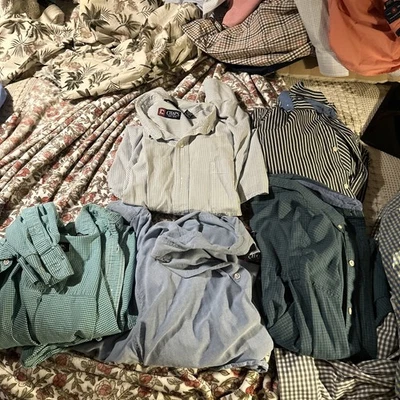 Men’s 3XB Long sleeve button down shirts Chaps - Lot Of 5 1 4XB - Image 1 of 4