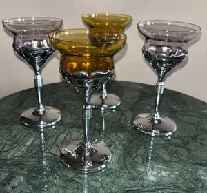 Art Deco MCM Farber Brothers Bros Cordial Cocktail Barware Gläser 4er Set - Bild 1 von 14