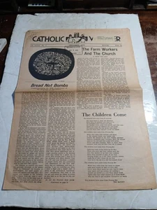 Sepetember 1970 Catholic Worker Newspaper Bread Not Bombs Peace Anarchism NYC - Foto 1 di 7