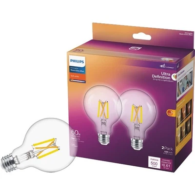 Philips Ultra Definition 60W Equivalent Soft White G25 Medium LED Decorative - Image 1 of 4