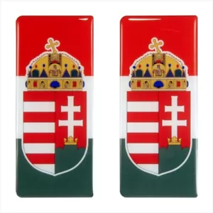 2x 98x42mm Hungría Bandera Húngara Número Placa Gel Cúpula Pegatinas Calcomanía Insignia - Imagen 1 de 2