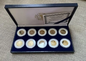 Ten Statehood Quarters, 1999-2000, 24K Gold Plated, Morgan Mint - Picture 1 of 4