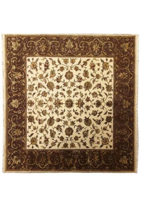 SQUARE 10x10' High Quality Wool and Silk Handmade Jaipour Rug #F-6355 - Image 1 of 4