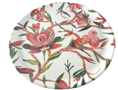 Opalhouse Charger Plate Centerpiece Platter Melamine Red Floral Cottage 14" - Image 1 of 4