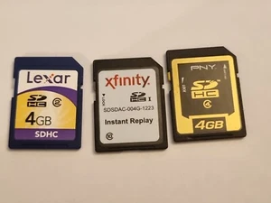 3 x 4GB SD HC MEMORY CARD JOB LOT - LEXAR XFINITY PNY - UK SELLER - Picture 1 of 1