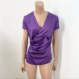 Blusa Etro Italy viola raccolta misto seta S - Foto 1 di 10