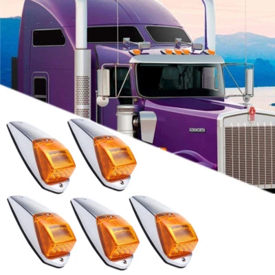 5pc 17LED Amber Cab Roof Top Running Warning Light For Peterbilt Kenworth Volvo - Image 1 of 4