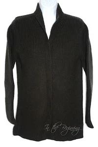 Jones New York Womens S P Long Brown Button Cardigan 100% Wool Sweater EUC - Picture 1 of 3