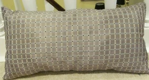 Clarence House Silk Plaid Lumbar Pillow Cover with Faux Silk Velvet Backing - Picture 1 of 5