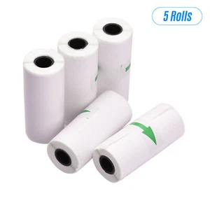 5pcs Adhesive Thermal Receipt Sticker Paper Rolls 57*25mm for Mini Pocket D3S3 - Picture 1 of 7