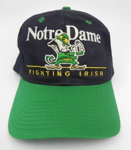 NOTRE DAME IRISH NCAA 1990s TWINS ENTERPRISE VINTAGE BAR SNAPBACK CAP HAT EUC - Picture 1 of 8