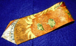 RALPH MARLIN MULTI COLOR " SUNFLOWERS " MOTIF ALL POLYESTER TIE - DESIGNER TIES. - Picture 1 of 3