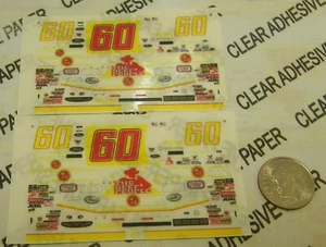 NASCAR #60 Winn Dixie BEEF PEOPLE 1/64 Scale CLEAR STICKERS AFX Tyco Lifelike - Picture 1 of 1