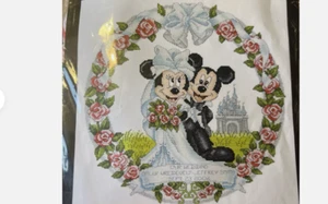 Disney Collection Mickey Minnie Mouse Bride & Groom Wedding Cross Stitch Pattern - Picture 1 of 2