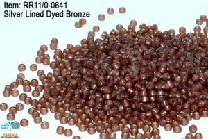 Miyuki Round Rocailles 11/0 Silver Lined Dyed Bronze Seed Bead RR-641 - Picture 1 of 1