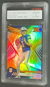 2021 CHRONICLES XR ZACH WILSON 1ST GRADED 10 ROOKIE CARD ORANGE HOLO #182 RC 🔥 - Picture 1 of 3
