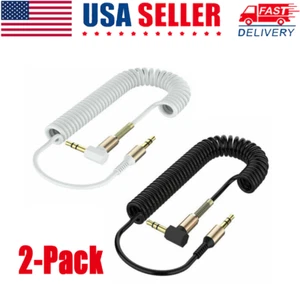 3,5 mm Stecker auf Stecker AUX Kabel Schnur L-Form rechter Winkel Auto Audio Kopfhörer Buchse - Bild 1 von 13