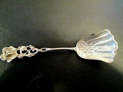 Cuchara de azúcar vintage alemana 835 plata ornamentada Albert Bodemer ALBO 4 1/2" 13 gramos Foto 1 de 4