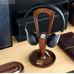 Soporte para auriculares sobre la oreja con madera maciza de nogal negro - Imagen 1 de 12