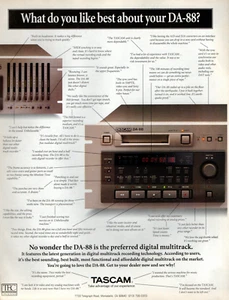 vtg 90s TASCAM DA-88 DIGITAL MULTITRACK MAGAZINE PRINT AD Recording Studio Pinup - Picture 1 of 1