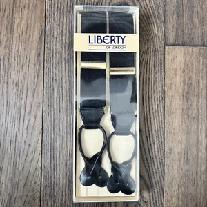 NIB NOS RARE Vintage Liberty Of London Suspenders, All Black/Gold - Bild 1 von 3