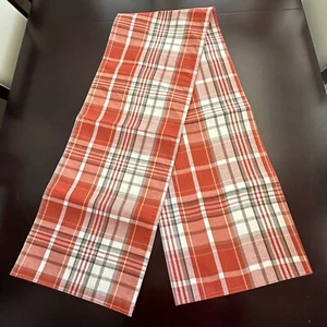 Fall Orange And White Plaid Table Runner - 13" x 71" - Foto 1 di 4