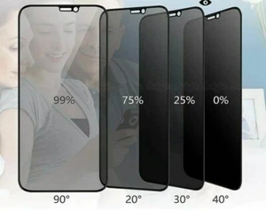 Protector Pantalla Privacidad Completa Cristal para iPhone 16 15 14 13 12 11 Pro Max - Imagen 1 de 8