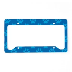 CafePress Blue Paw Prints Pattern License Plate Holder License Frame (156695619) - Picture 1 of 2