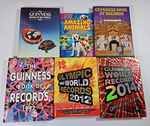 Guinness Book of Records 6 x Book Bundle 1984 1985 1992 2012 2014 Amazing Animal - Picture 1 of 16