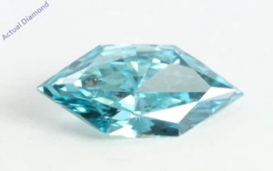 Marquise Duchess lose Diamant (0,52 ct hellblau (bestrahlt) Vs1 Reinheit) - Bild 1 von 4