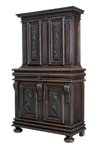MID-19TH CENTURY PROFUSELY CARVED FRENCH WALNUT CABINET Cover