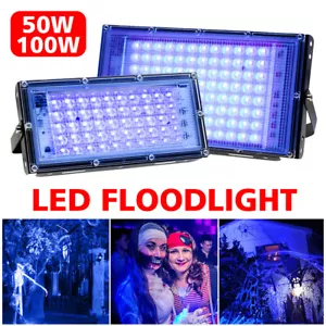 100W UV LED Blacklight IP65 Flood Light Party Stage Halloween Club Black Light - Picture 1 of 22