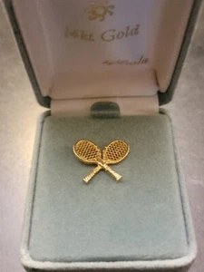 14 Karat Gold Double Tennis Pin Made by Carla. - Bild 1 von 4