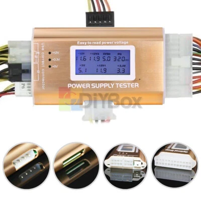 Digital Power Supply Tester PC Computer LCD 20/24 Pin 4 PSU ATX BTX ITX SATA HDD - image 1 of 4