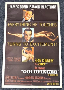 Goldfinger James Bond Original Filmposter 64/359 Sean Connery 27" x 41" - Bild 1 von 15