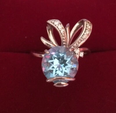 Anello Donna/Women Argento 925 Con Topazio E Zirconi mis.13-14 - Immagine 1 di 2