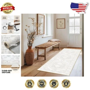 Elegant 2x8 Low-Pile Runner Rug, Water-Resistant and Stain-Resistant Design - Picture 1 of 10