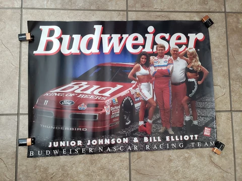 Budweiser Busch Clash Bill Elliott Jr Johnson Vintage POSTER Swimsuit Pinup Lot Cover