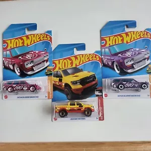 Hot Wheels Regular & Treasure Hunt 2023 Datsun Bluebird Wagon w/Ram 1500 Rare! - Picture 1 of 12