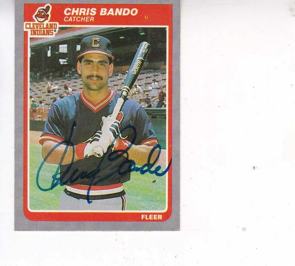 1985 Fleer #438 Chris Bando Cleveland Indians Signed Autographed - Image 1 of 1