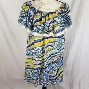 Paisley Vines On/Off-the-Shoulder Dress - Picture 1 of 8