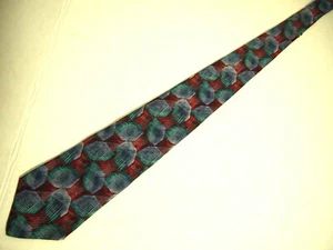 Geoffrey Beene Mens Necktie Tie Red Purple Blue Geometric 58" Career - Picture 1 of 4