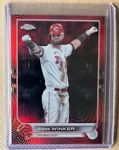 Topps Chrome 2022 Jesse Winker Cincinnati Reds Sonic Red Sonic Refractor 4/5 - Picture 1 of 2