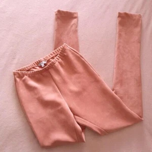 Oh Polly High Waisted Blush Pink Suede / Suedette Trousers - Size UK 6 - Picture 1 of 4